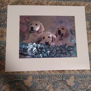 アルミ板の犬の絵　ゴールデンレトリバー