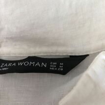 ZARA 良品　春夏大人素敵スタイル　リネン100% べっこうボタン付き　クルーネック　プルオーバートップス　サイズMザラ♪_画像8