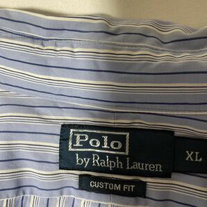 RalphLauren ラルフローレン 良品 ポニー刺繍 ビッグシルエット ストライプ長袖シャツ サイズXL ユニセック 羽織りにもの画像8
