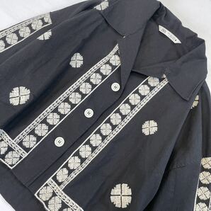 ZARA 大人素敵スタイル リネンコットンブレンド エンブロリダリー刺繍 ブラック ジャケット 羽織り 冷房対策 サイズS ザラ♪の画像3