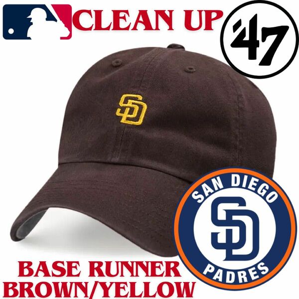 【US限定】47 brand サンディエゴパドレス clean up ブラウン MLB San Diego Padres