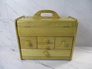 Art hand Auction S41 Shelf 24 Current condition Sewing box Box only Sewing box Akebono Needle box Small chest of drawers Accessory case Retro Antique, sewing, embroidery, Sewing box, tool, sewing box