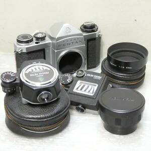 フイルム(コンパクト)カメラ(603)　ASAHI PENTAX METER　KOMURA TELEMORE X2　純正金属フード　部品取り用 SV　ジャンクセット