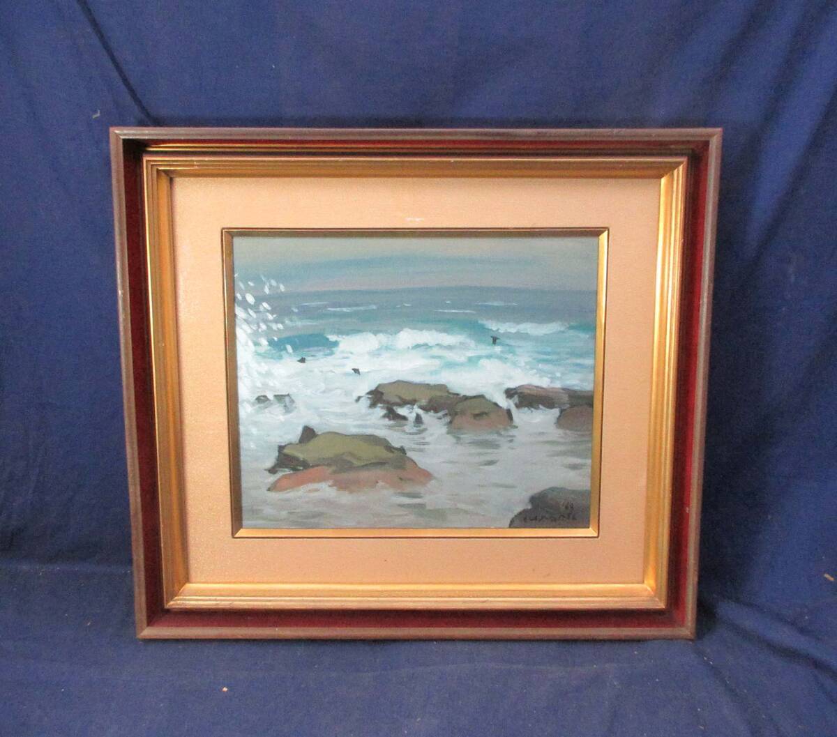 503453 Pintura al óleo de Tomoyoshi Iwadate Mar (F8) Pintura de paisaje, artista, miembro de Issui-kai, Cuadro, Pintura al óleo, Naturaleza, Pintura de paisaje