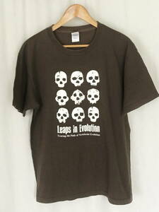 Leaps in Evolution Tシャツ サイズL 身幅53cm NHK特別展生命大躍進 脊椎動物のたどった道 @スカル ドクロ 国立科学博物館 恐竜 化石