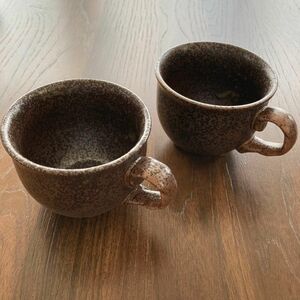 カップ　ペア　備前焼　コーヒー　小さ目　軽い　スープ　おしゃれ　かっこいい