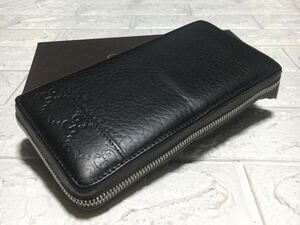 正規品/鑑定済みGUCCIシマGGラウンドファスナー／シリアル番号256439