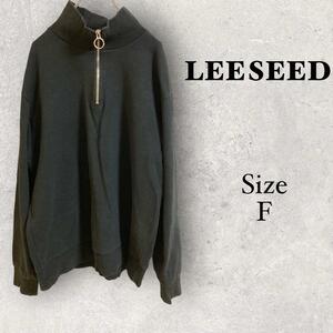 LEESEED[F] neck Zip up sweatshirt black casual 