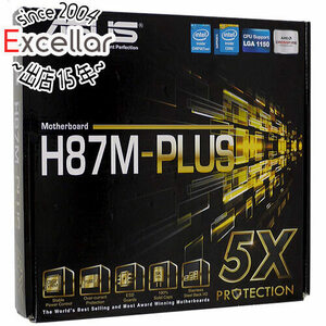 【中古】ASUS MicroATXマザーボード H87M-PLUS LGA1150 元箱あり [管理:30316030]