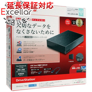 【新品(開封のみ)】 BUFFALO バッファロー 外付HDD HD-LE6U3-BB 6TB ブラック [管理:1000028123]
