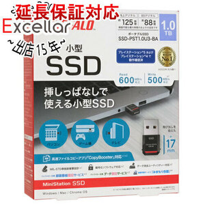 BUFFALO バッファロー 超小型ポータブルSSD SSD-PST1.0U3-BA ブラック 1TB [管理:1000027068]