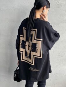 [PENDLETON/ペンドルトン] 別注 ネイティブ柄バックプリント 7分袖Tシャツ