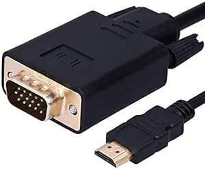 HDMI to VGA変換ケーブル金メッキ1080P HDMIオスto VGAオスアクティブなビデオ変換コード(6フィート/ 1.