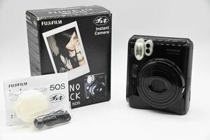 【外観キレイ】FUJIFILM instax mini 50S チェキ インスタントカメラ ピアノブラック piano Black