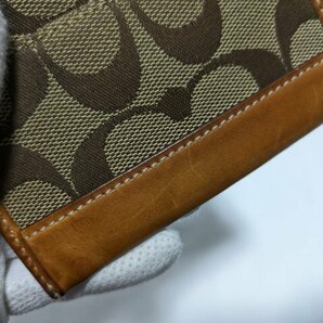 ■コーチ 小銭入れ コインケース キャンバス／レザー ブラウン シグネチャー柄 COACH■の画像7