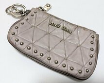 ■ミュウミュウ 小銭入れ コインケース レザー サンドベージュ 財布 MIU MIU■_画像1