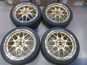 タイヤセット☆鍛造☆BBS RG-R RG747 プリウス 86 ウィッシュ レクサス CT BRZ レガシィ等 PCD100 5H 7.5J+49 ゴールド☆