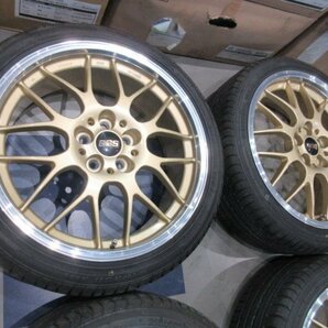 タイヤセット☆鍛造☆BBS RG-R RG747 プリウス 86 ウィッシュ レクサス CT BRZ レガシィ等 PCD100 5H 7.5J+49 ゴールド☆の画像2