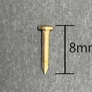 送料無料★小型蝶番・ヒンジ  10×8mm （閉じて6mm）ゴールド 8個セット 釘付き ／ドールハウス、ミニチュア、ジオラマ、模型にの画像7