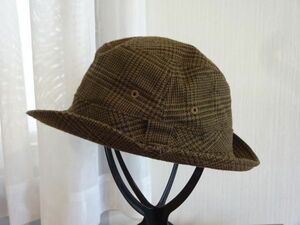 ∂ メンズ・紳士 ∂ チェック柄　ブラウン色　スタイルハット サイズ５７・５cm　キャップ　帽子　サイズM