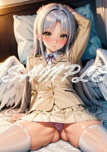 Z1163 立華かなで 天使 Angel Beats! エンジェルビーツ AB! AB A4 同人 イラスト 巨乳 コスプレ Anime アニメ ポスター セクシーアート acg