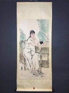 ◆古寳堂◆真作・中国書画『近現代画家何家英・人物画・四尺中堂画・宣紙』肉筆紙本・掛け軸・書画立軸・中国美術・コレクター必見