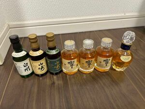 SUNTORY WHISKY 響/山崎 10年/山崎 12年/白州 12年　まとめて7本　向獅子マーク　ミニボトル