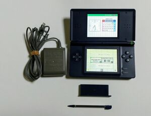 ニンテンドー DS Lite 本体 エナメルネイビー アダプター・タッチペン・GBAカバー付き