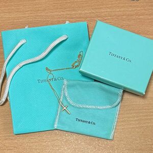 ティファニー TIFFANY Co ネックレス Tiffany クロス アクセサリー　ダイヤモンド　750 イエローゴールド