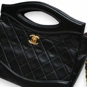 良品 ◆超レア◆ Vintage CHANEL シャネル ココマーク CC ロゴ ターンロック マトラッセ レザー ハンドバッグ チェーンショルダー 正規品の画像6