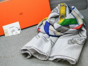 美品 エルメス ストール カレジェアン カヴァルカドゥール CAVALCADOUR HERMES