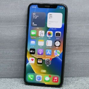 ⑮割れあり au Apple iPhone X 256GB MQC12J/A スペースグレイの画像2