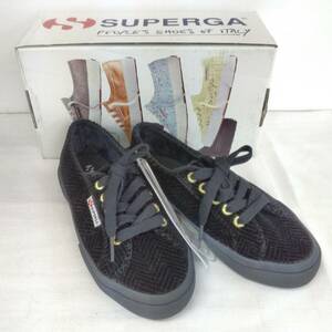 【1円～】新品 SUPERGA(スペルガ) 　レディース　スニーカー　2750 CURVEFLANNEL W　S00AXI0 928　Full Black　EURO35(約22.5cm)