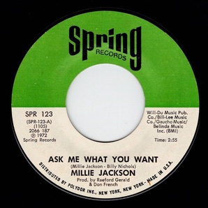 Millie Jackson / Ask Me What You Want ♪ I Just Can’t Stand It (Spring)の画像1