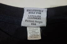 美品 ラングリッツレザーズ Langlitz Leathers 半袖 Tシャツ プリント アメリカ製 サイズS ブラック_画像6