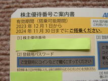 ＡＮＡ 全日空 株主優待券1枚 ２０２４年１１月３０日まで　(送料無料)_画像1