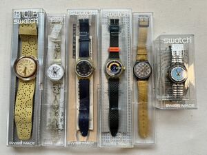 ●SWATCH ケース入 腕時計 6点セット 中古品●スウォッチ swatch Swatch 当時物 裏スケ クォーツ POP MUSICALL STOP HAJIME TACHIBANA