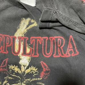 SEPULTURA ARISE ツアー Tシャツ ヴィンテージ スラッシュメタル デスメタル ダメージ有り ヨレ有り着丈約64cm身幅約55cmの画像5