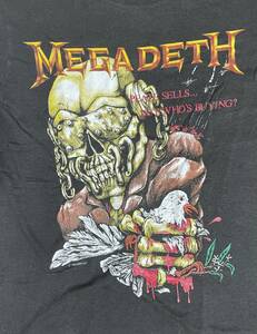 MEGADETH WAKE-UP DEAD TOUR футболка M размер Vintage he vi metal slash metal длина одежды примерно 65cm примерная ширина платья 45cm