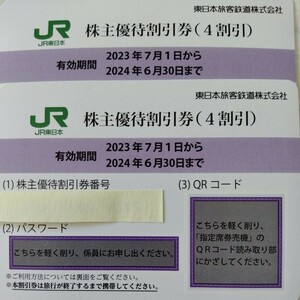 JR東日本株主優待割引券 (4割引)2枚番号通知可