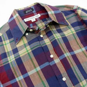 美品 定価3万円●INDIVIDUALIZED SHIRTS ボタンダウン シャツ USA製 チェック 総柄 長袖 メンズ Mサイズ 正規品 アメリカ製 1円スタートの画像6