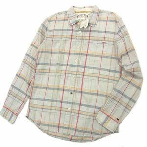 定価1万5000円●TOMMY HILFIGER ワーク シャツ ミリタリー チェック 長袖 総柄 トミーヒルフィガー メンズ Mサイズ 春物 1円スタート