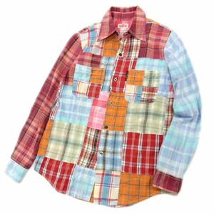  regular price 3 ten thousand jpy *HOLLYWOOD RANCH MARKET Hollywood Ranch Market long sleeve shirt check patchwork men's S size spring thing 1 jpy start 