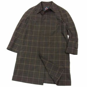 美品◆VAN JACKET ヴァンヂャケット ステンカラーコート チェック柄 春物 メンズ 1円スタート