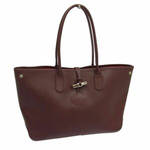 美品◇Longchamp レザー トートバッグ 肩がけバッグ ロゴマーク ロンシャン レディース 1円スタート