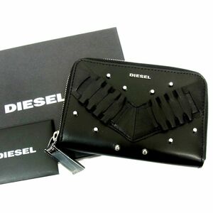 新品■DIESEL ディーゼル 二つ折り財布 ウォレット ラウンドファスナー 小銭入れあり スタッズ メンズ レディース ユニセック