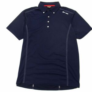  beautiful goods *TaylorMade TaylorMade polo-shirt with short sleeves navy summer thing Golf . button down 1 jpy start 
