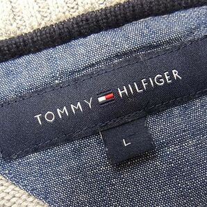 ☆TOMMY HILFIGER トミーヒルフィガー ニット ジップジャケット コットンニット メンズ グレー 春物 1円スタートの画像8