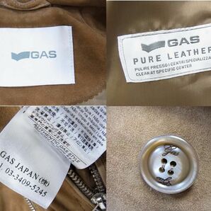☆GAS ガス レザー ダブルライダースジャケット スエードレザー ジップジャケット レディース 本革 1円スタートの画像8