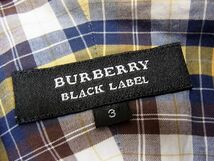 春物◇BURBERRY BLACK LABEL 長袖 チェックシャツ 騎兵刺繍 バーバリー ブラックレーベル メンズ ゴルフ 1円スタート_画像5